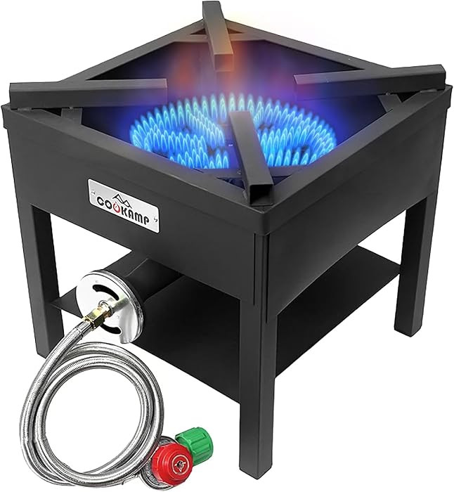 High Pressure Banjo 1-Burner Outdoor Propane Gas Cooker 260000 BTU with 0-30 PSI Adjustable Regul... | Amazon (US)