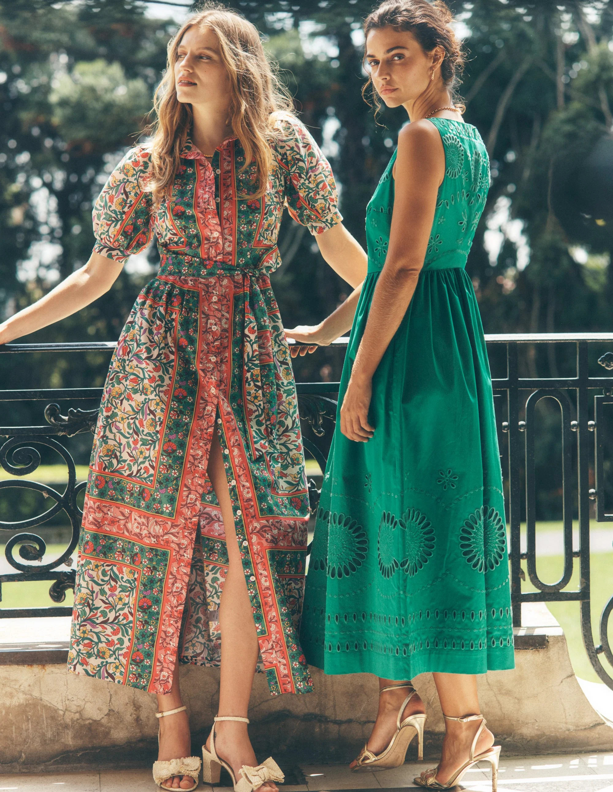 Lauren Broderie Midi Dress-Rich Emerald, Broderie | Boden (US)