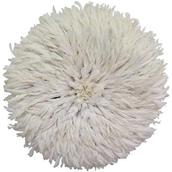 Old World Shoppe Large White Juju Hat - Wall Decor Feather Headdress - 31" Diameter | Amazon (US)