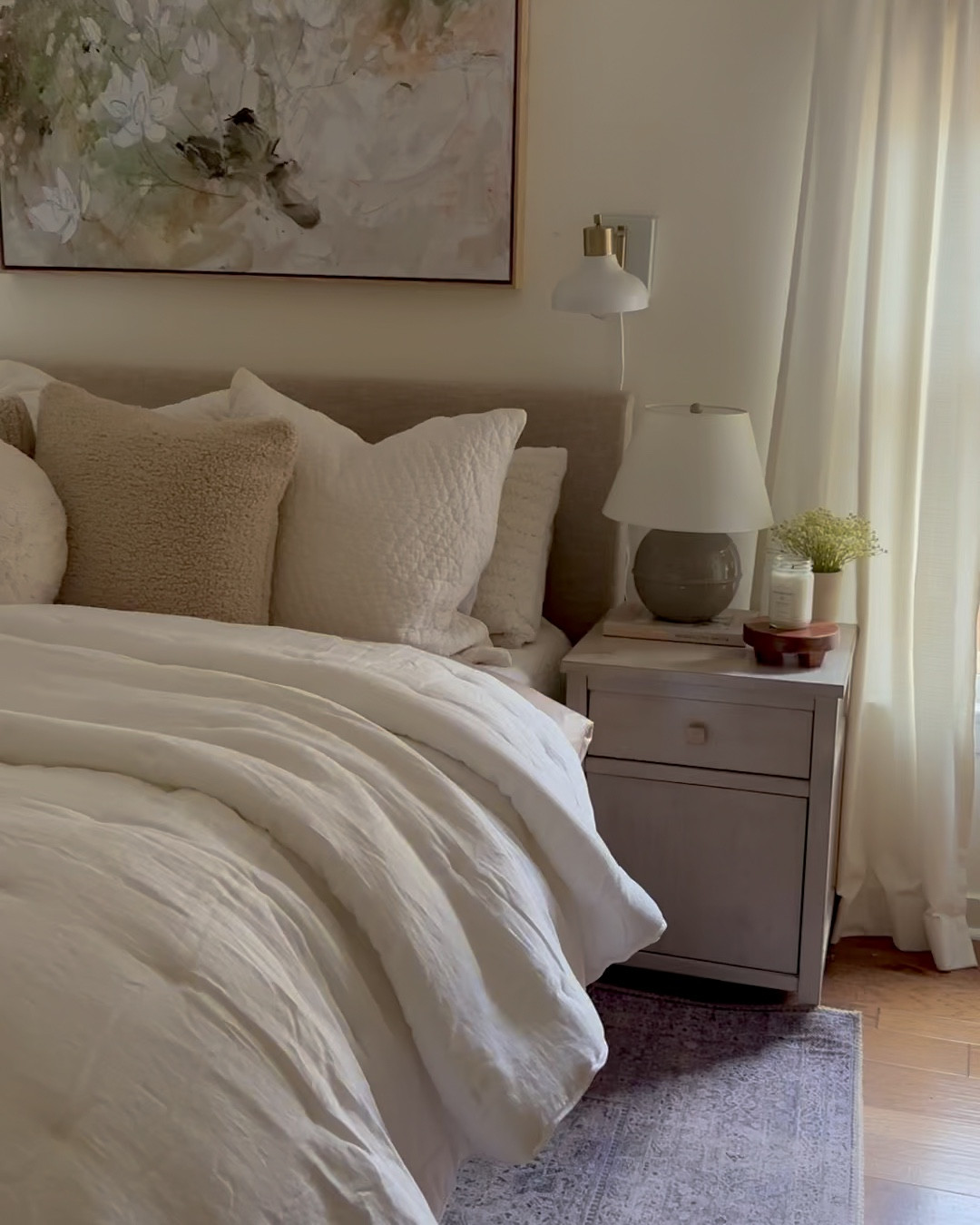 Cozy new comforter from Pottery Barn! It’s the exact look I’ve been wanting-their Belgian linen is so soft and fluffy! I just draped it on top of another comforter for a thicker and more fluffy look  

#LTKHome #LTKVideo #LTKSeasonal