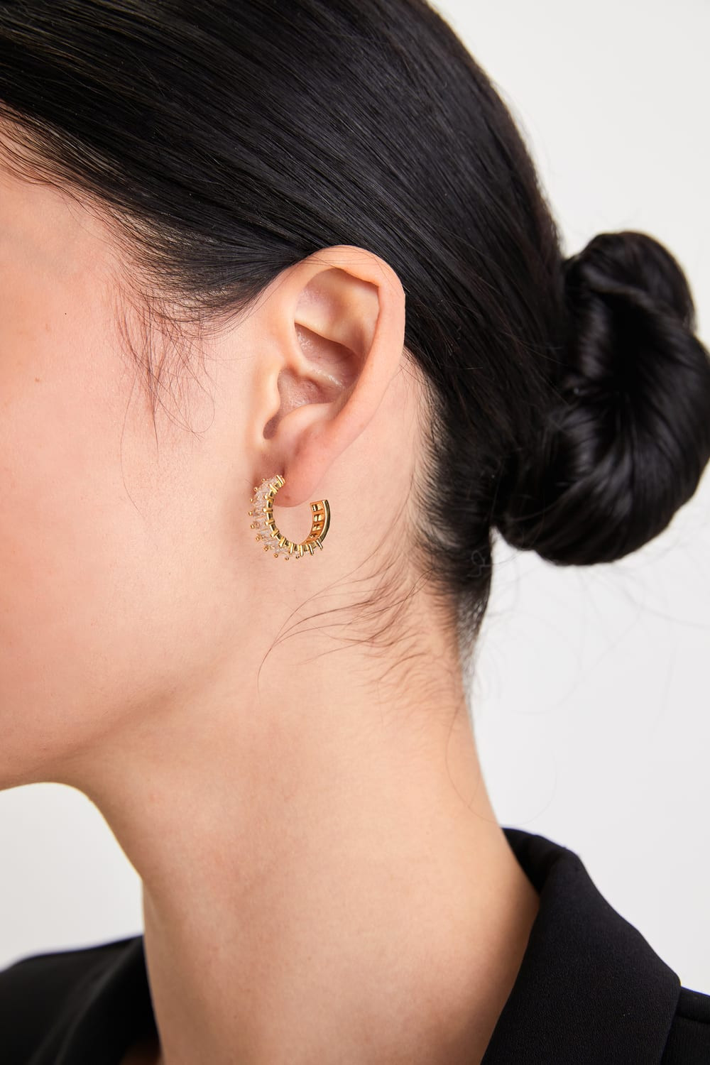 Perfect Glow 14KT Gold Rhinestone Hoop Earrings | Lulus