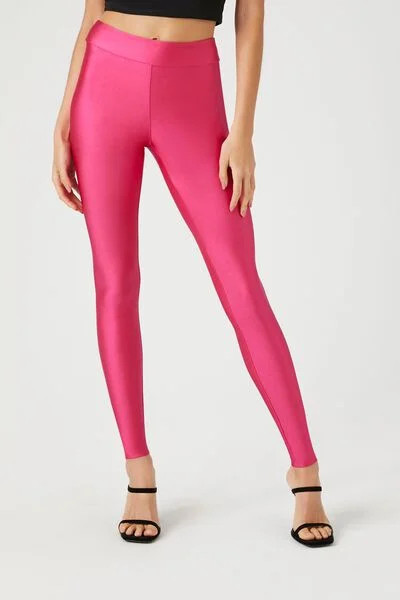 High-Shine Mid-Rise Leggings | Forever 21