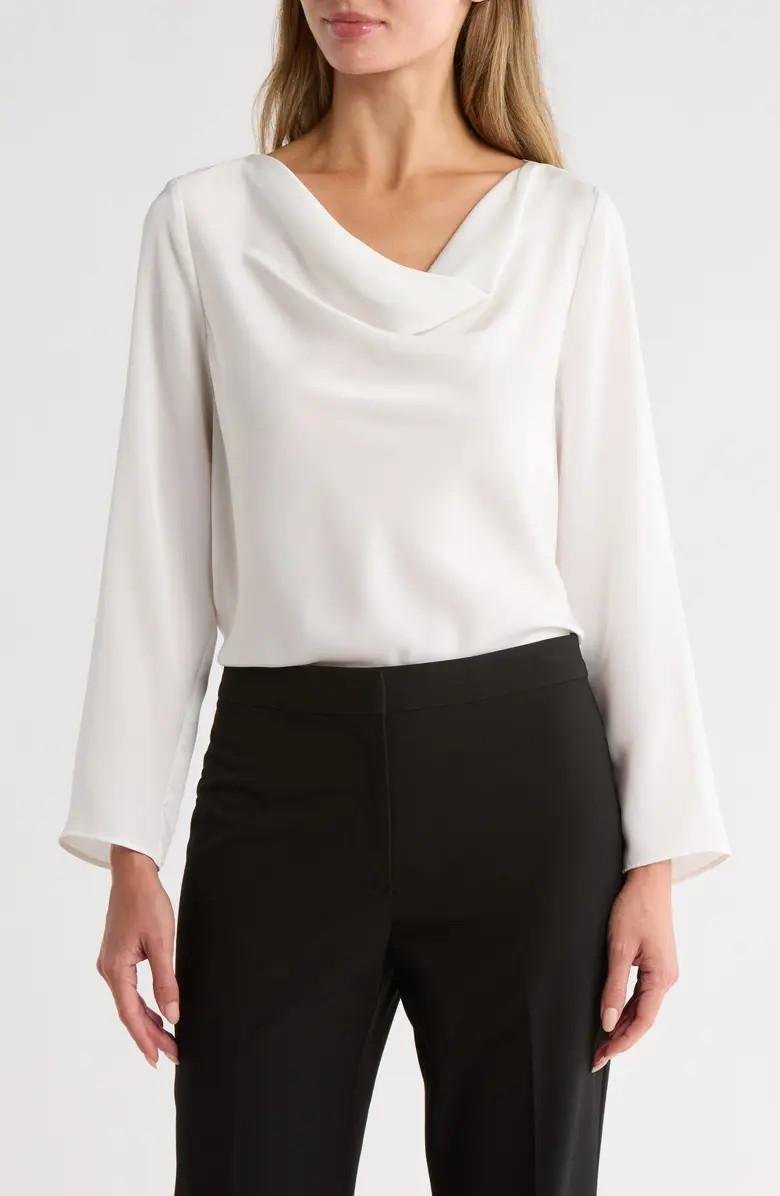Gemma + Jane Cowl Neck Long Sleeve Satin Top | Nordstromrack | Nordstrom Rack