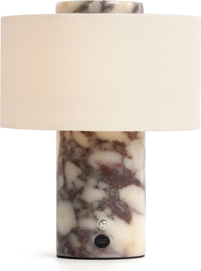 Marble Table Lamp, Rechargeable Touch Lamp, Calacatta Viola Marble | Rechargeable cordless touch ... | Amazon (US)