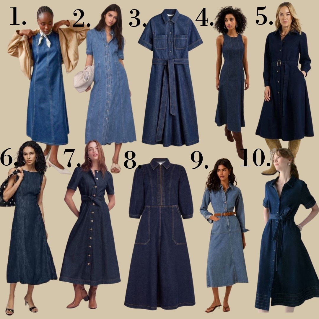 A collection of denim dresses for springg