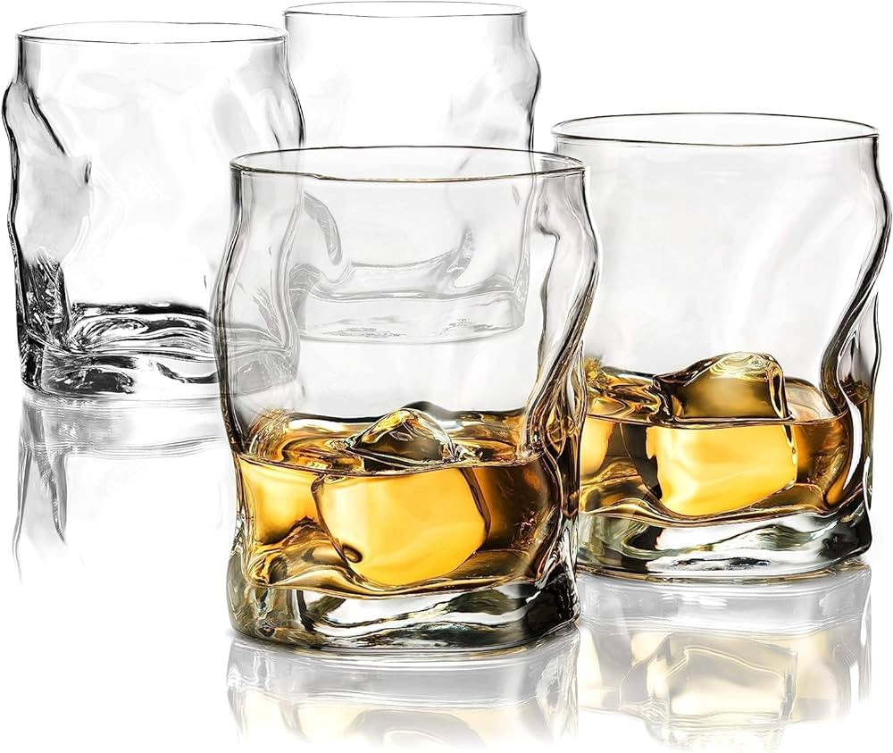 Bormioli Rocco Sorgente Double Old Fashioned Glasses, 14.25 ounces, White, 4 Count (Pack of 1) | Amazon (US)