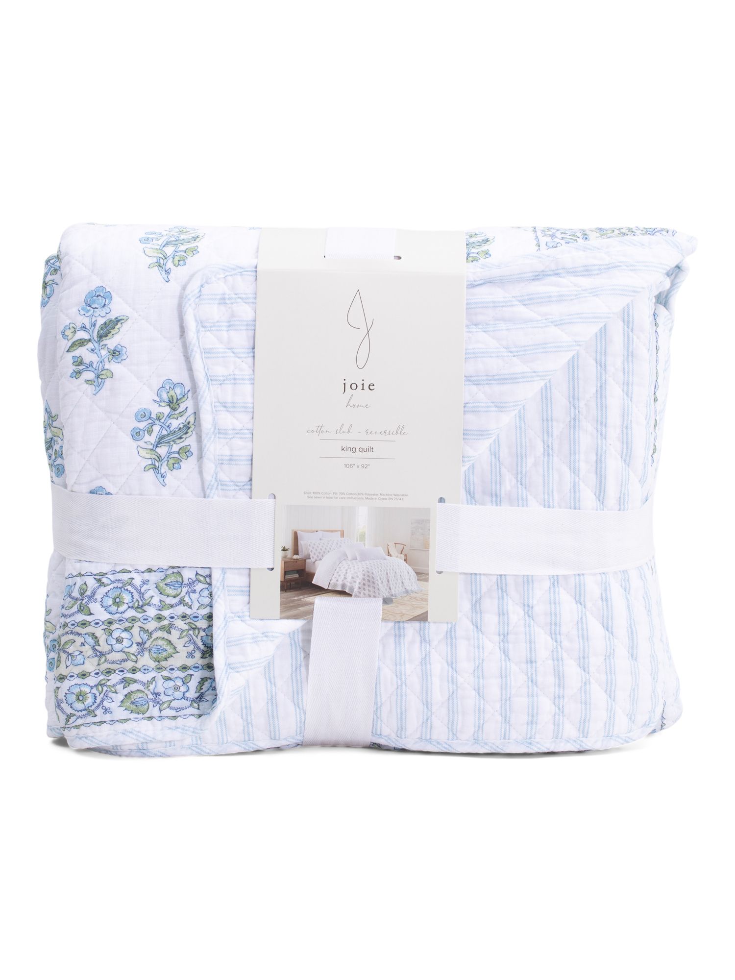 Viola Indian Stamp Slub With Pieced Border Quilt | TJ Maxx