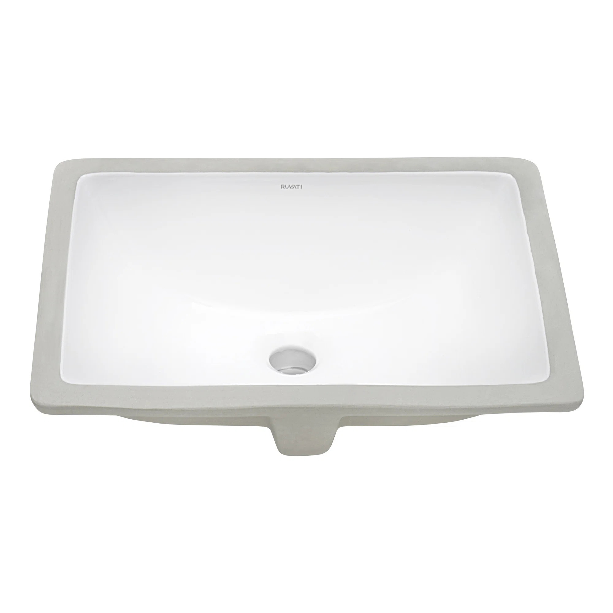 Ruvati 16 x 11-3/4 inch Undermount Bathroom Vanity Sink White Rectangular Porcelain Ceramic with ... | Wayfair North America