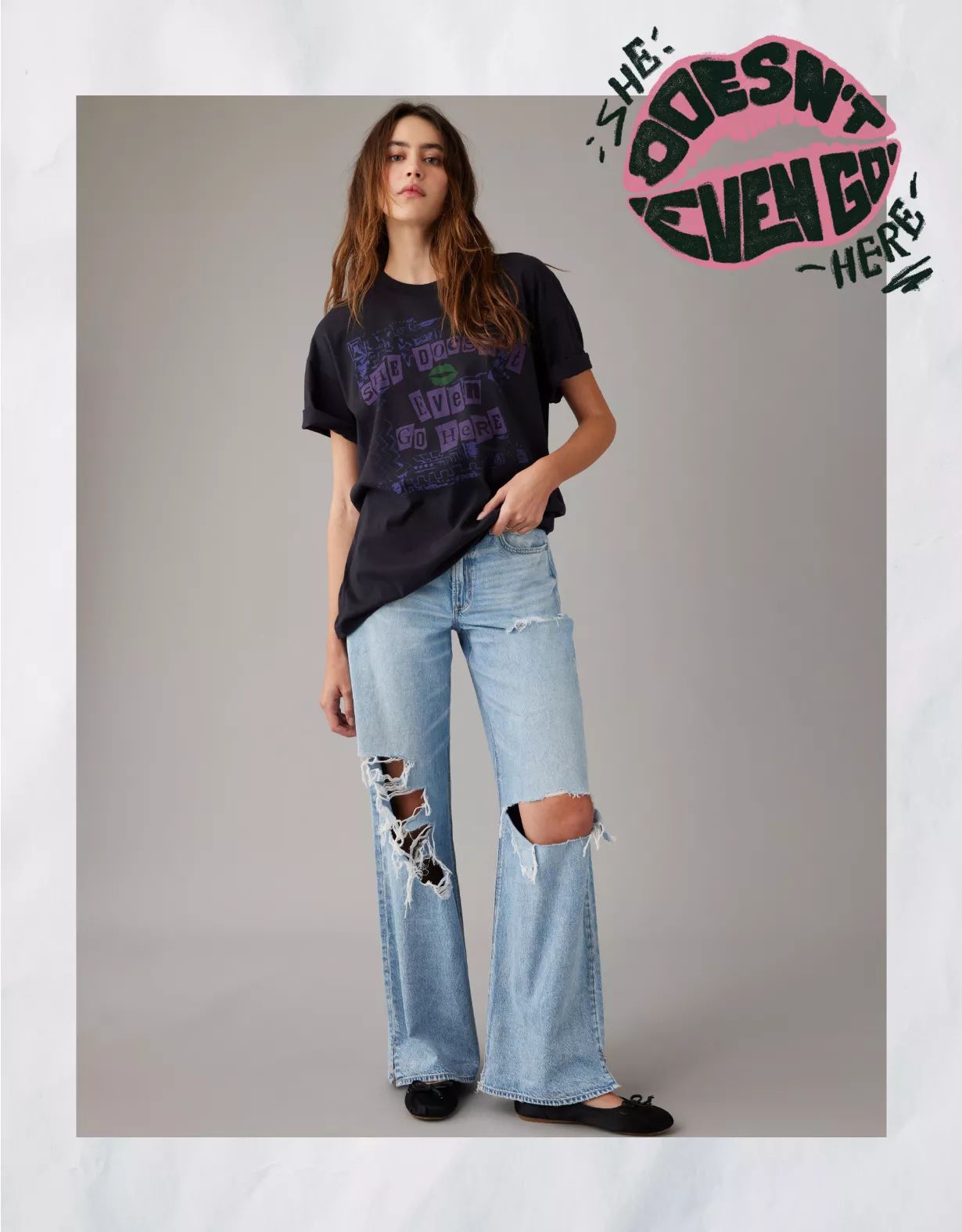 AE x Mean Girls Oversized Graphic T-Shirt | American Eagle Outfitters (US & CA)