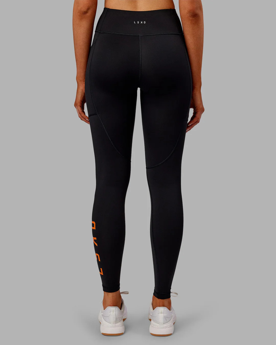 Rep Ultra High-Rise Full Length Legging Pockets - Black-Ultra Orange | LSKD | LSKD