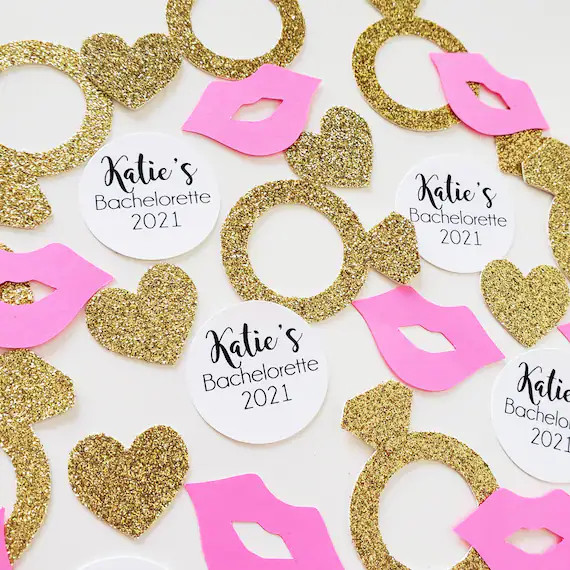 Personalized Bachelorette Party Confetti Heart Confetti Ring | Etsy | Etsy (US)