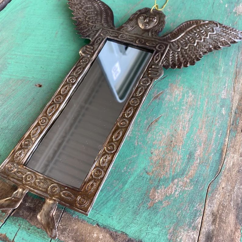 Angel Mirror Tin Ornament - Etsy | Etsy (US)