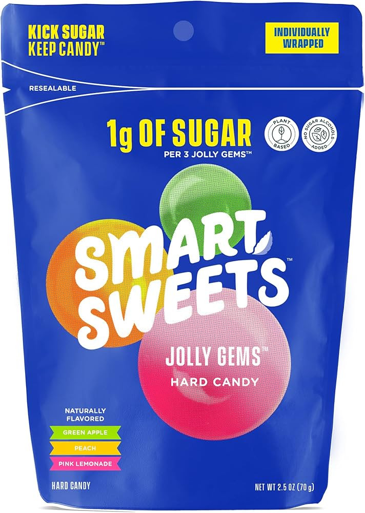 SmartSweets Jolly Gems Easter Candy, 2.5oz, Green Apple, Peach, & Pink Lemonade Flavors, Hard Can... | Amazon (US)