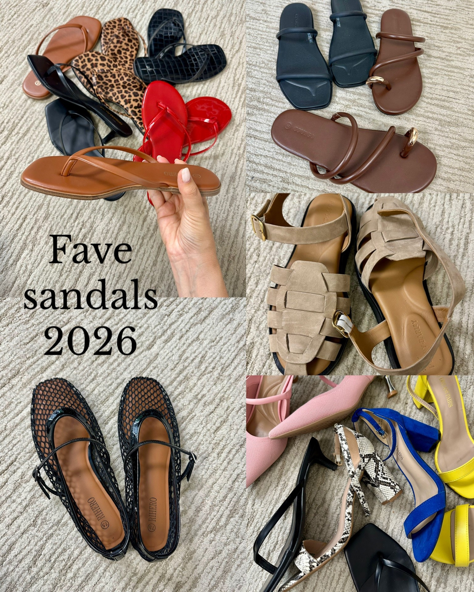 The sandals I’m wearing for summer 2026!
1. Flip flops, aka thong sandals (I got 8 in the Amazon ones)
2. Strap sandals (the Crocs style fit big, I sized down to 7)
3. Comfy sandals: Poppy Barley generally fit tts, I got wide in the Beachcomber style for extra comfort. Use code CBSTYLED-25 for $25 off orders over $200 cad.
4. Mesh flats: the ones I have fit tts 
5. The Cosy Island and block heel ones I have fit tts. I sized up 1/2 in the Amazon kitten heels

#LTKSeasonal #LTKOver40 #LTKootd