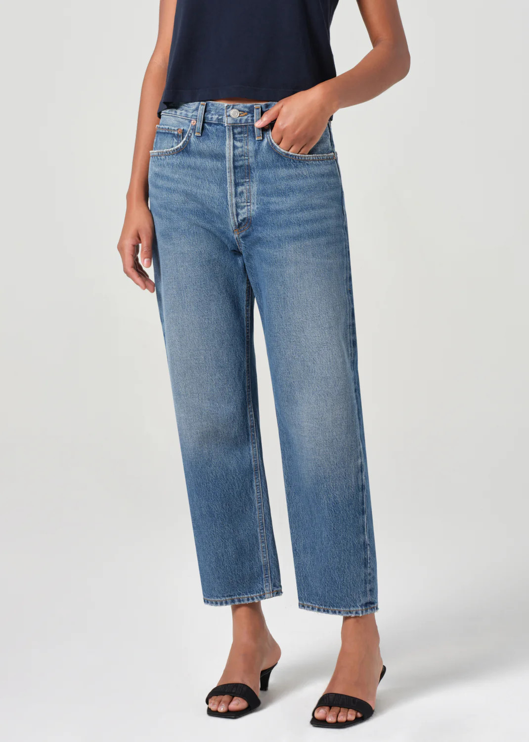 90's Crop Mid Rise Straight in Essence | AGOLDE