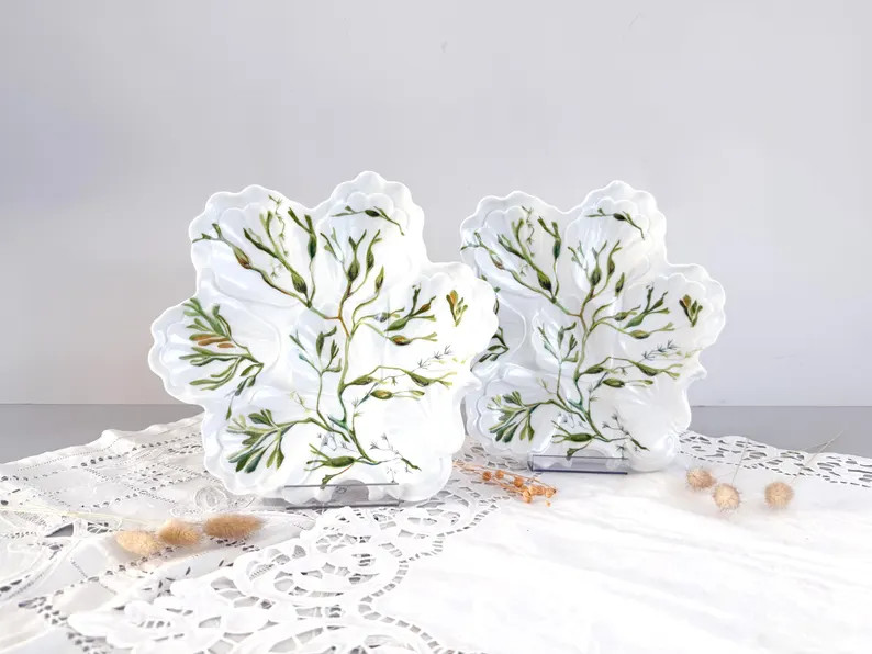 Rare oyster plate, in Limoges porcelain, B.H., circa 1920 | Etsy (US)