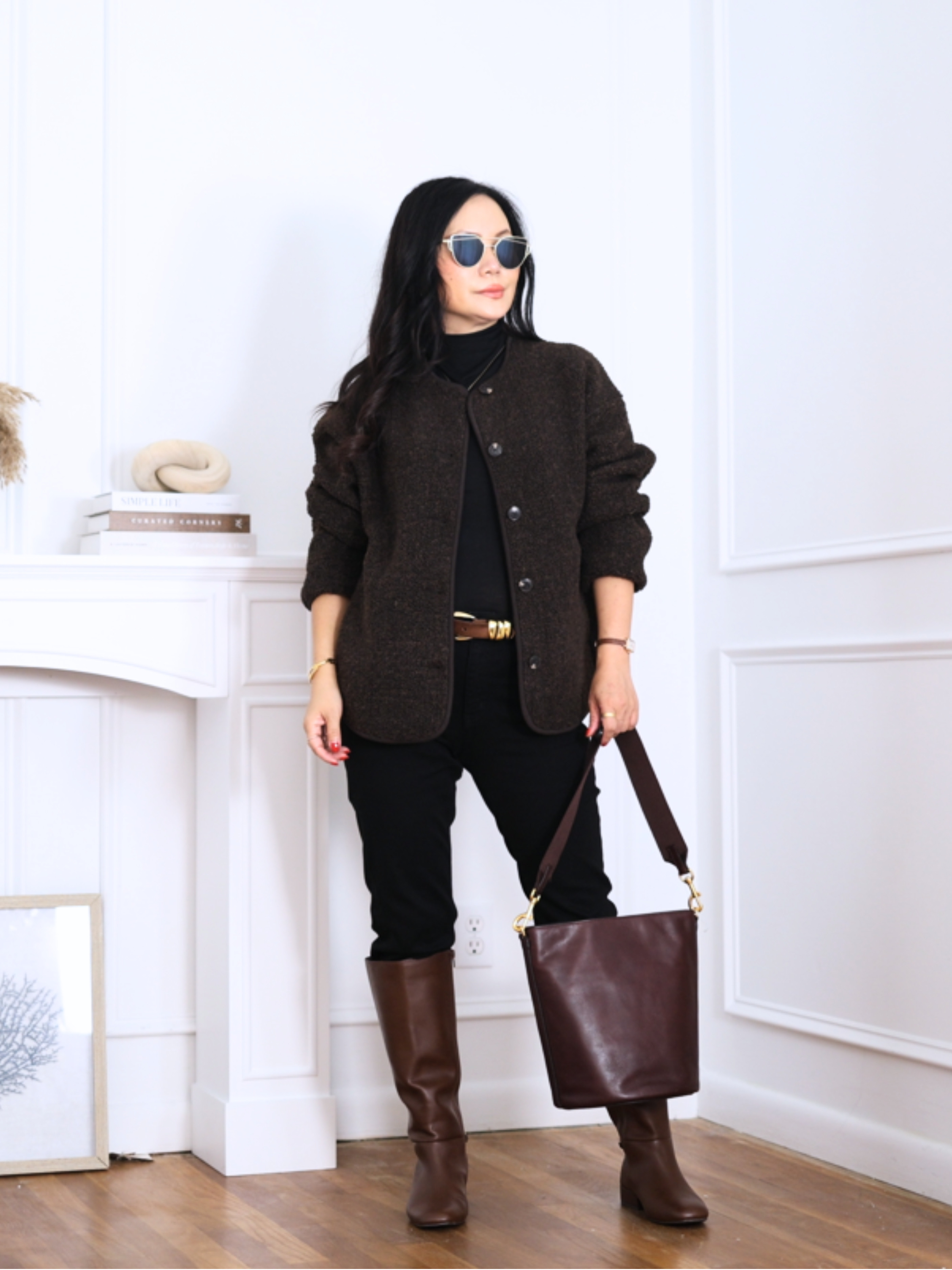 Fleece jackets can easily feel bulky or boxy, but this UNIQLO one gets the fit just right. The clean collarless neckline and streamlined cut keep you warm without swallowing a 5’2” frame. I’m wearing size XS. Wearing with Quince luna straight jeans. 

 #LTKSeasonal #LTKOver40 #LTKPetite