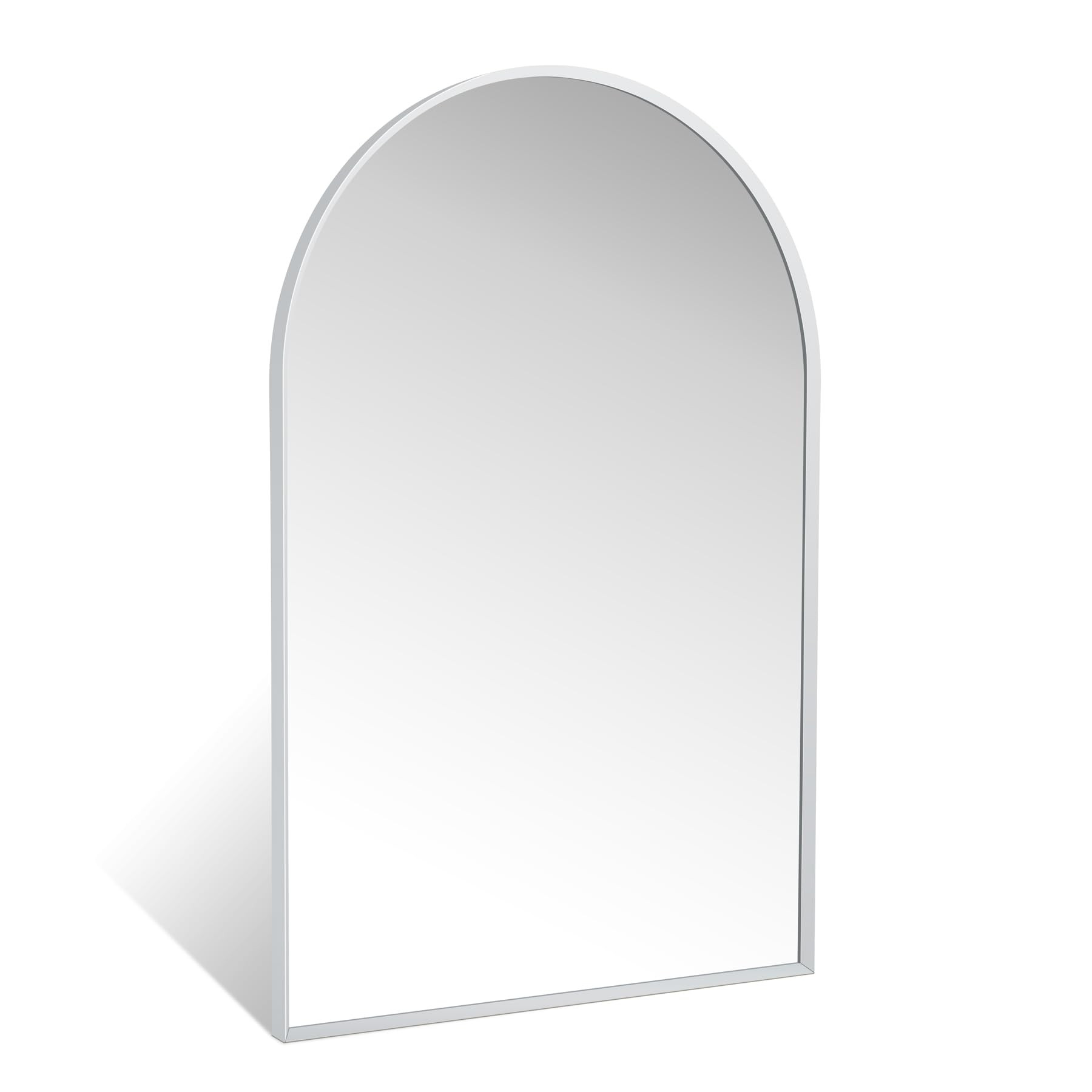 24" x 36" Silver Arched Mirror, Modern Aluminum Alloy Metal Frame, Arch Bathroom Vanity and Wall ... | Amazon (US)
