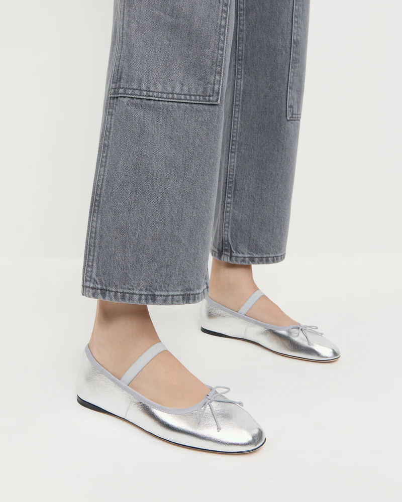 Leonie Silver Leather Ballet Flat | Loeffler Randall