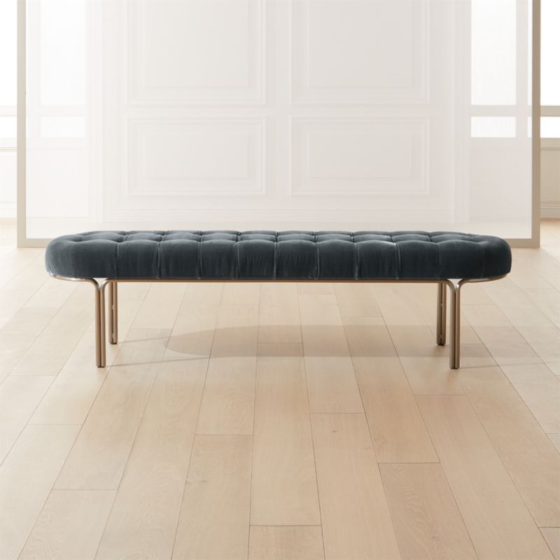 Luxey Tufted Faux Mohair Bench + Reviews | CB2 | CB2