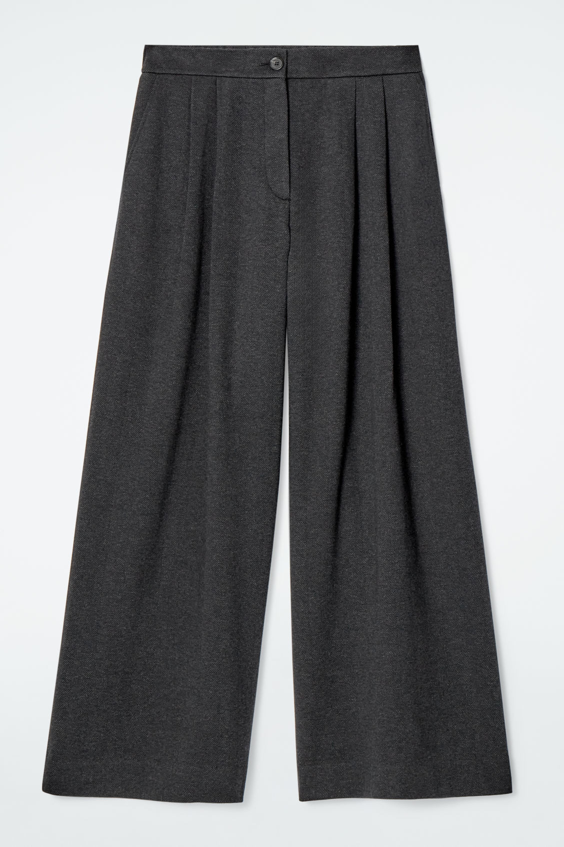 PLEATED WIDE-LEG HERRINGBONE TROUSERS | COS UK