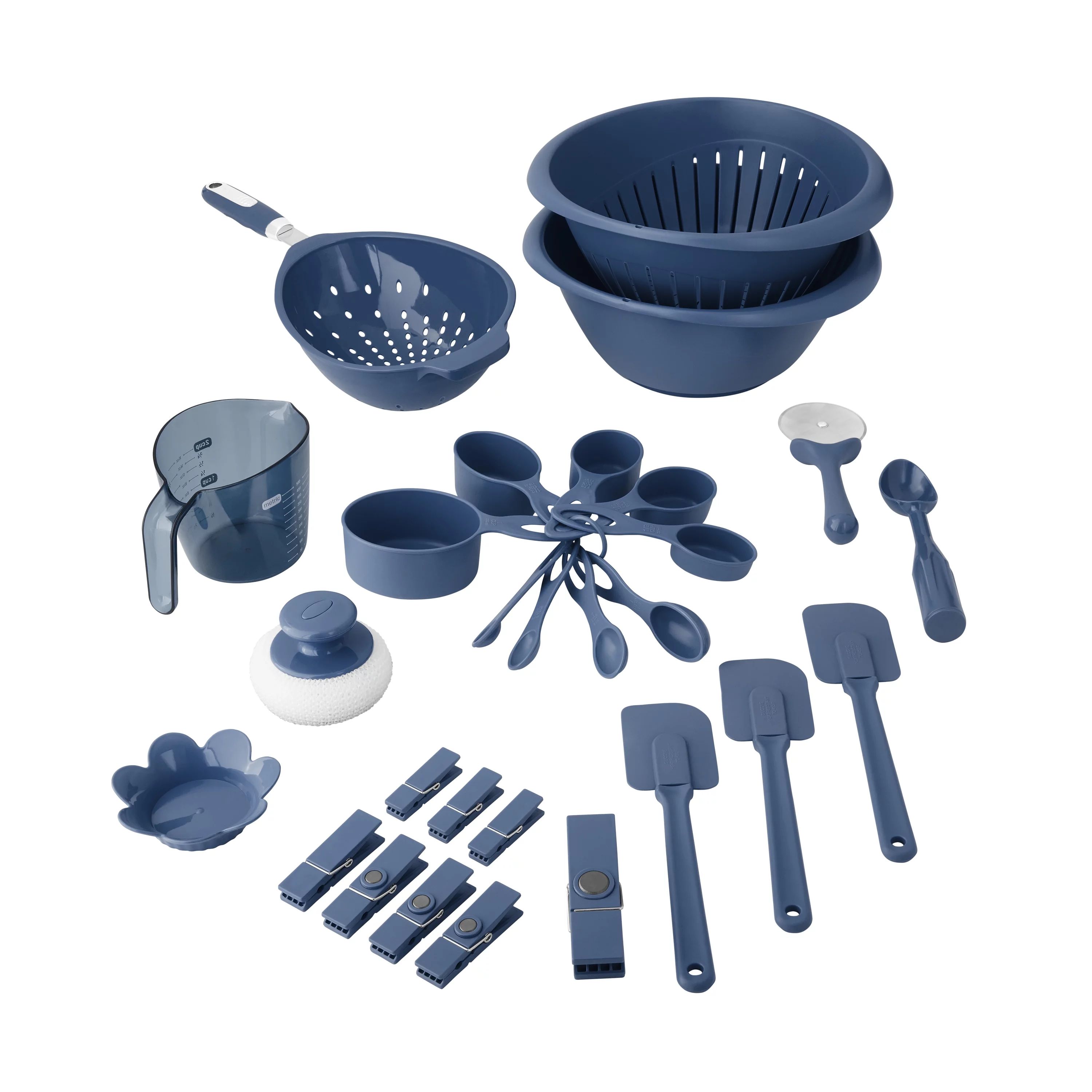 Mainstays 28-Piece Kitchen Gadget Set, Blue Cove - Walmart.com | Walmart (US)