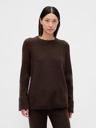 CashSoft Shaker-Stitch Boyfriend Sweater | Gap (US)