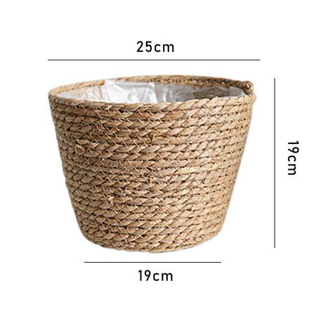 Grass Woven Flower Pot Home Garden Seagrass Wickerwork Basket Storage Basket Rattan Planter Woven Di | Walmart (US)