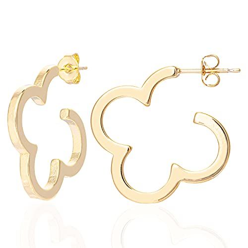 Clover Leaf Earrings, ETREM 14K Gold Plated Lucky Clover Earrrings for women & Girls (Made in Kor... | Amazon (US)
