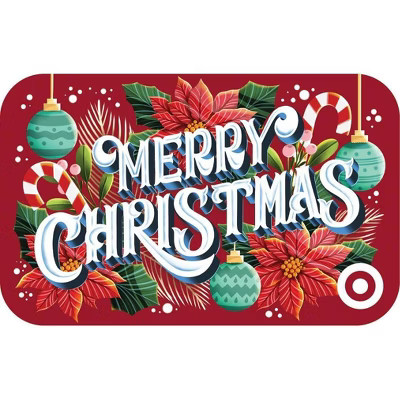 Merry Christmas Poinsettias Target GiftCard | Target