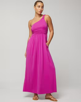 One-Shoulder Knot Maxi Bra Dress | SOMA
