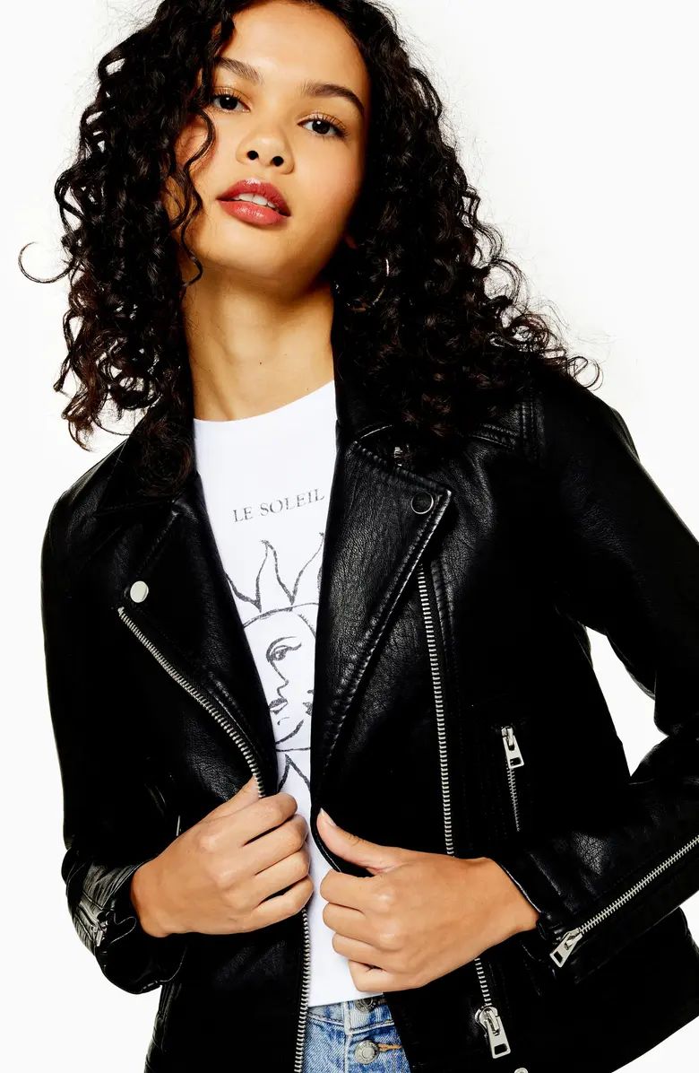 Teddy Faux Leather Biker Jacket | Nordstrom