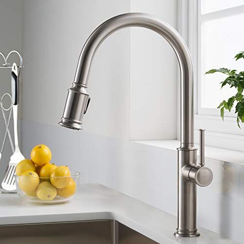 Kraus KPF-1680SFS Sellette Single Handle Pull Down Kitchen Faucet with Dual Function Sprayhead, Spot | Amazon (US)