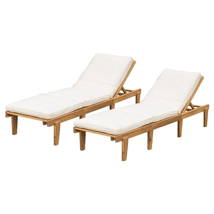 Ariana 2pk Acacia Wood Chaise Lounge - Christopher Knight Home | Target