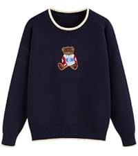 CIDER Women's Fall Sweaters Long Sleeve Cute Sweaters Bear Graphic Crewneck Soft Knit Casual Crop... | Amazon (US)
