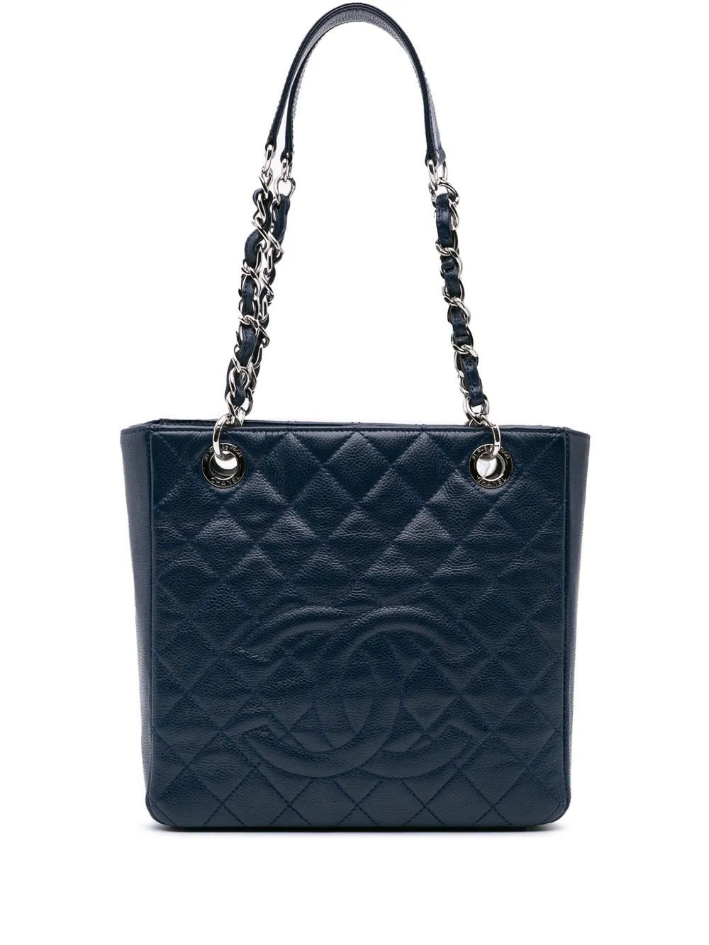 CHANEL Pre-Owned 2011 Caviar Petite Shopping tote bag - Blue | Farfetch Global