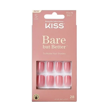 KISS Bare-But-Better TruNude Press-On Nails Short Length Square Shaped 31 Ct. | Walmart (US)