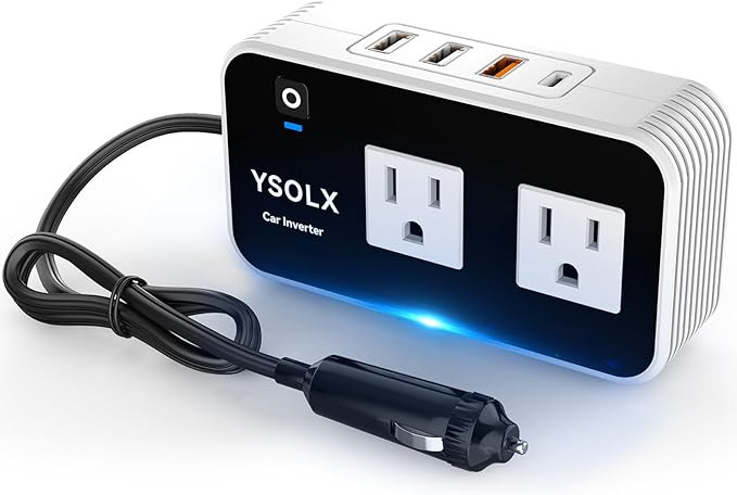 YSOLX 200W Car Power Inverter, DC 12V to 110V AC Inverter, Car Charɡer Adapter with [20W USB-C]/... | Amazon (US)