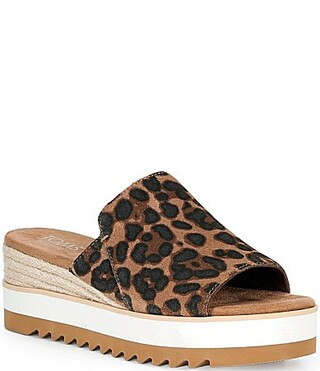 TOMS Diana Leopard Print Suede Platform Espadrille Wedge Sandals - 9 | Dillard's