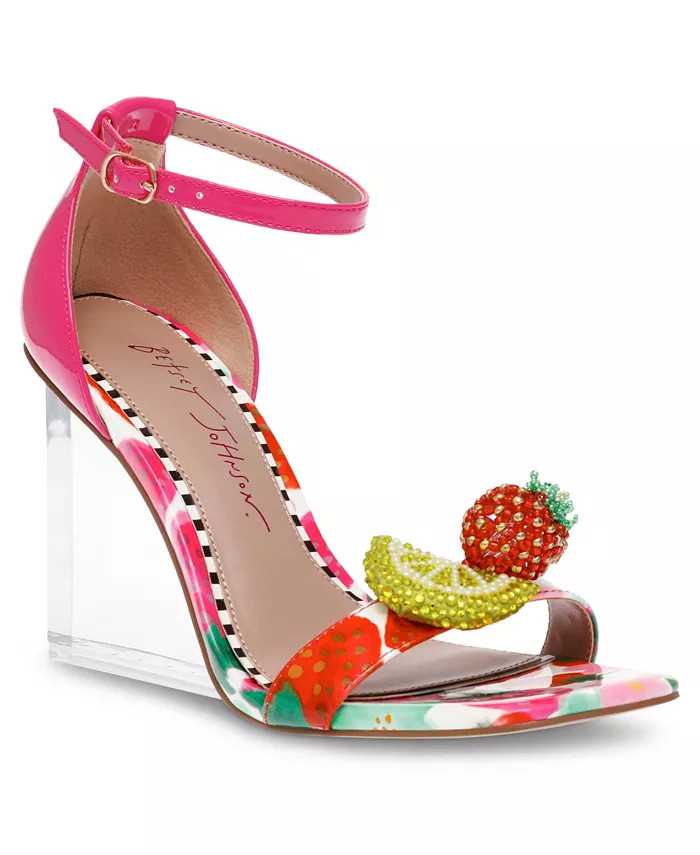 Betsey Johnson
          
        
  
      
          Women's Harlen Fruit Vinyl Two-Piece Wedge... | Macy's