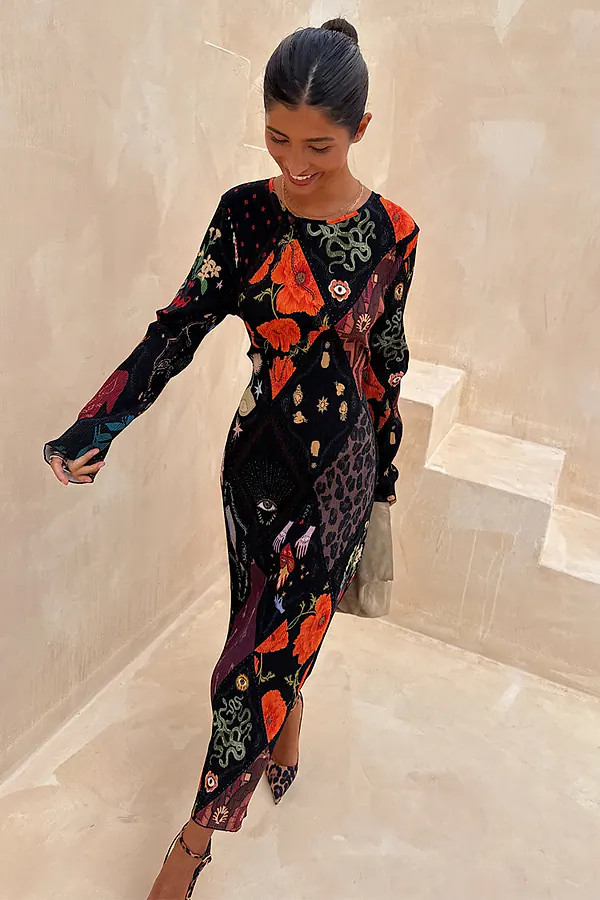 Night Garden Gaia Plisse Dress | Never Fully Dressed US