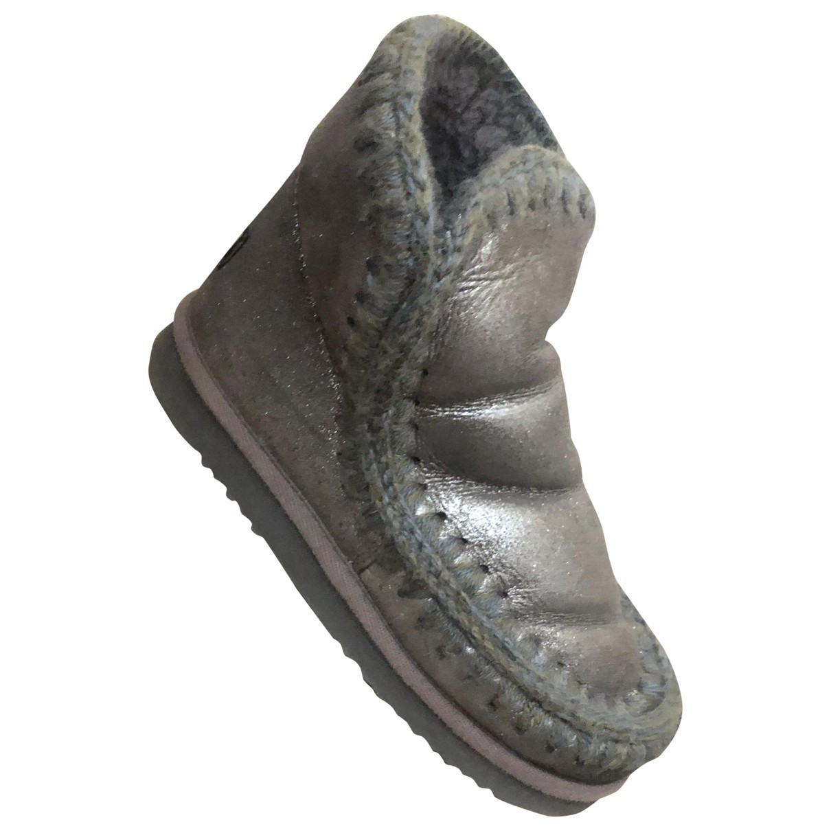 Mou Grey Leather Ankle boots | Vestiaire Collective (Global)