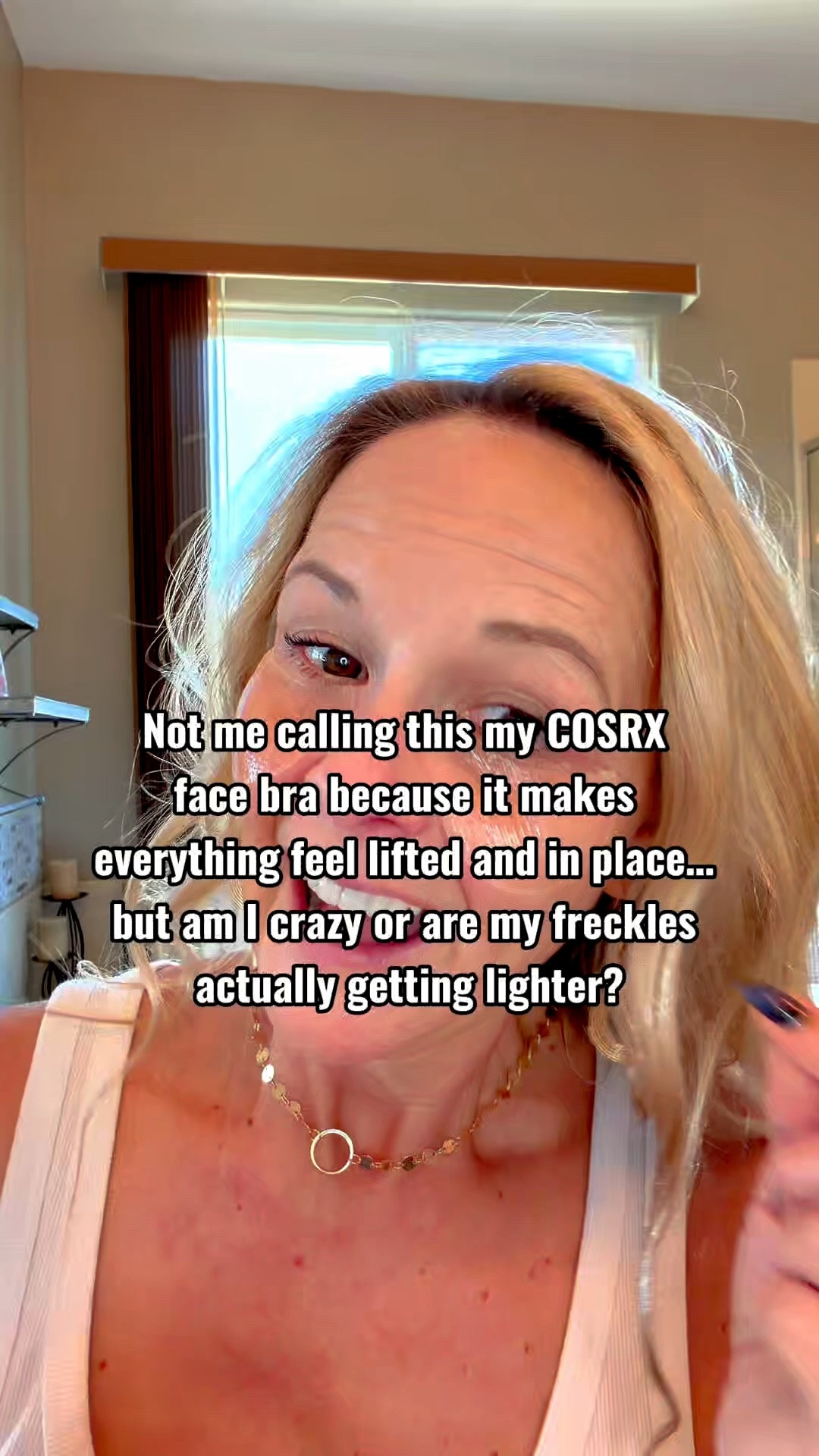I started calling this my COSRX face bra because it makes everything feel lifted and in place… 😂✨

But now I’m distracted by something else.

Am I imagining it or do my freckles look different? 👀

Either way, my skin has been feeling more hydrated, smoother, and just overall happier lately. Sometimes the best part of skincare is slowing down long enough to actually notice the little changes.

Make sure you check for coupons 🛍️

And don’t take my word for it. Check out the reviews below.

#COSRX #KoreanSkincare #GlassSkin #SkincareRoutine #SkincareJourney