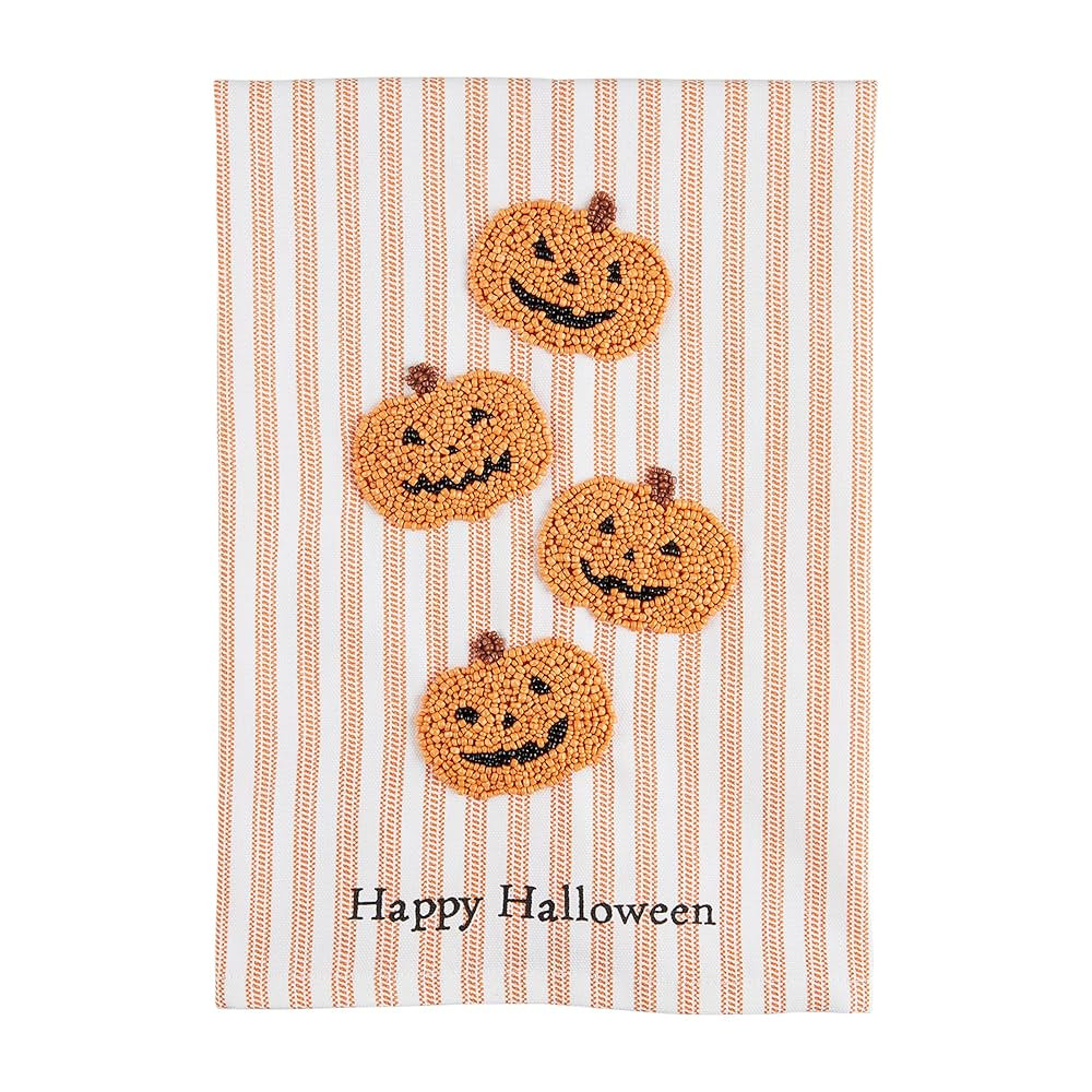 Mud Pie Halloween Bead Towel, Pumpkin, 26" x 14" | Amazon (US)