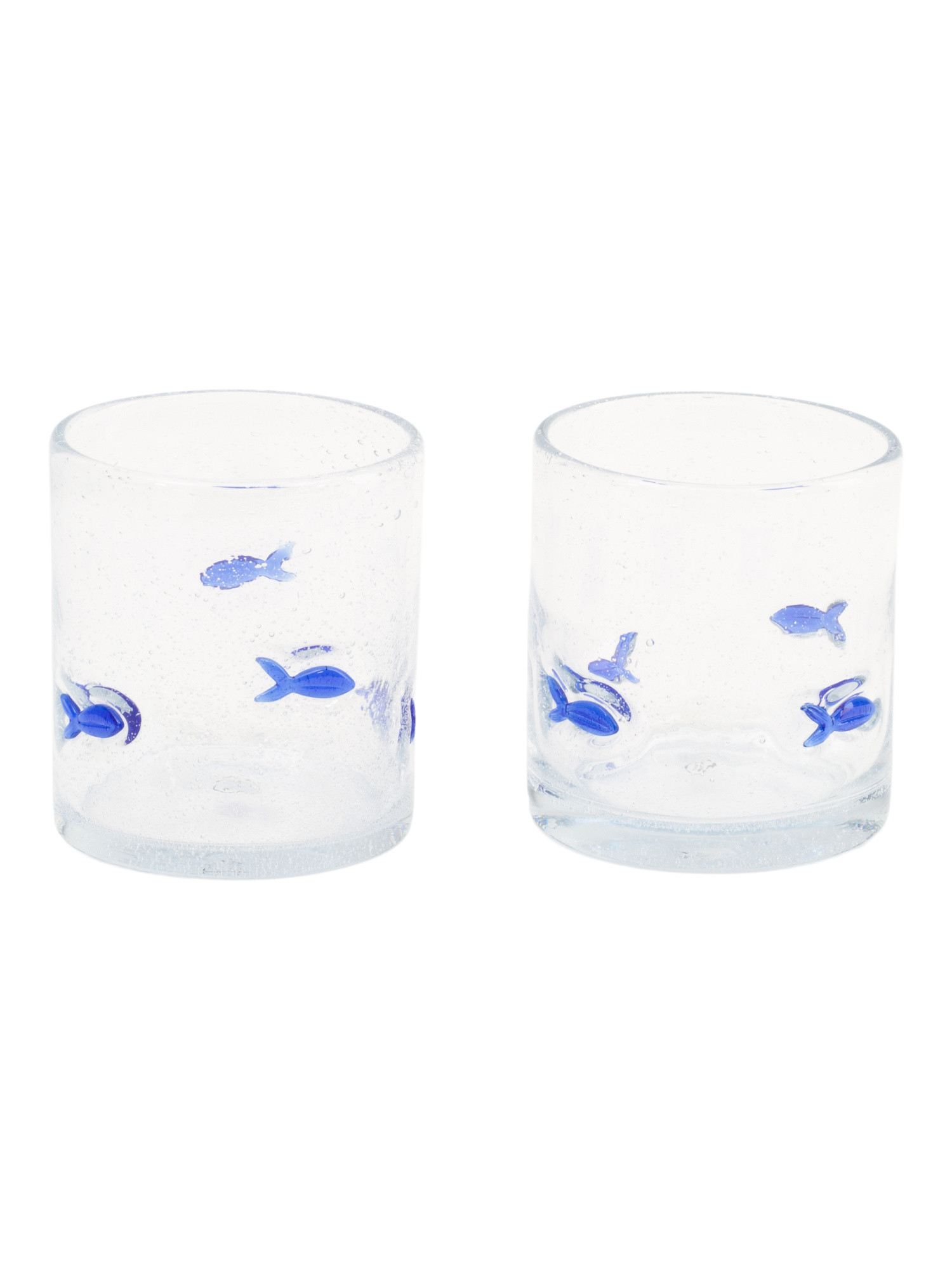 Set Of 2 Fish Icon Bubbles Double Old Fashioned Glasses | Drinkware | Marshalls | Marshalls