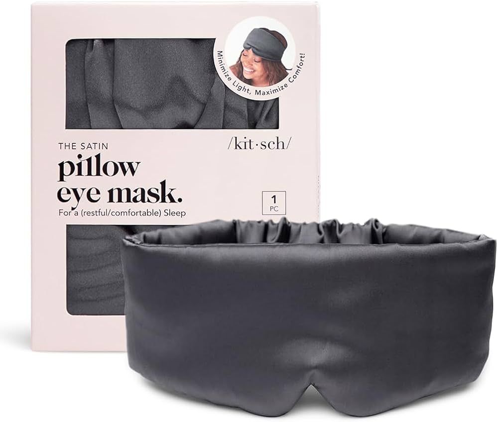 Kitsch Blackout Satin Sleep Mask, Softer Than Real Mulberry Silk Eye Cover, Soft Pressure Free Sh... | Amazon (US)