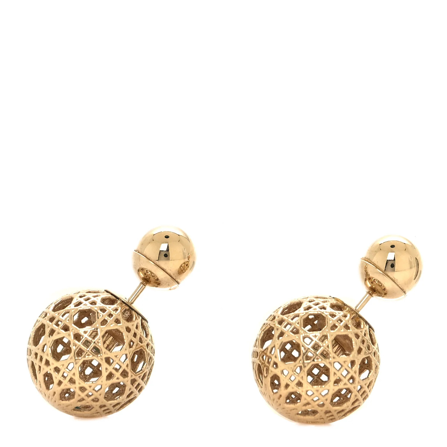 Cannage Mise En Dior Tribal Earrings Gold | FASHIONPHILE (US)