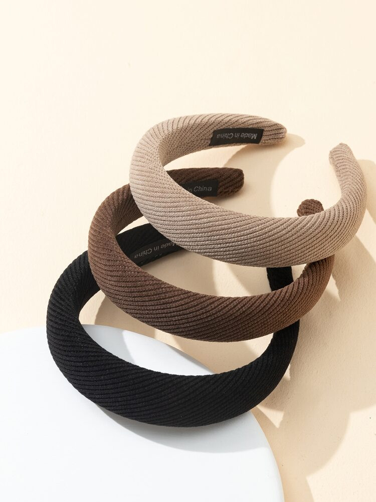 3pcs Minimalist Solid Headband | SHEIN
