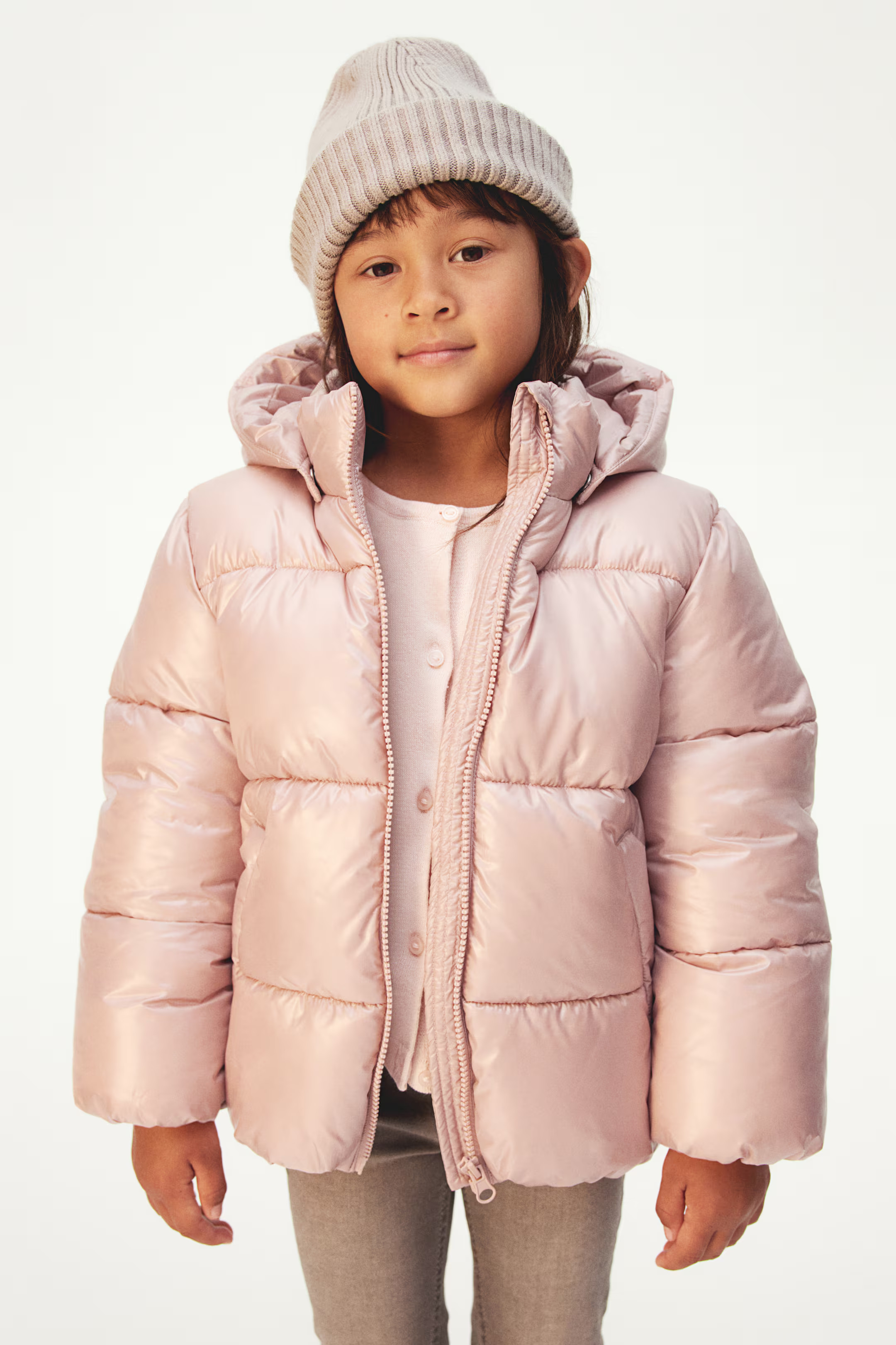 Water-repellent Puffer Jacket - Light dusty pink - Kids | H&M CA | H&M (US + CA)