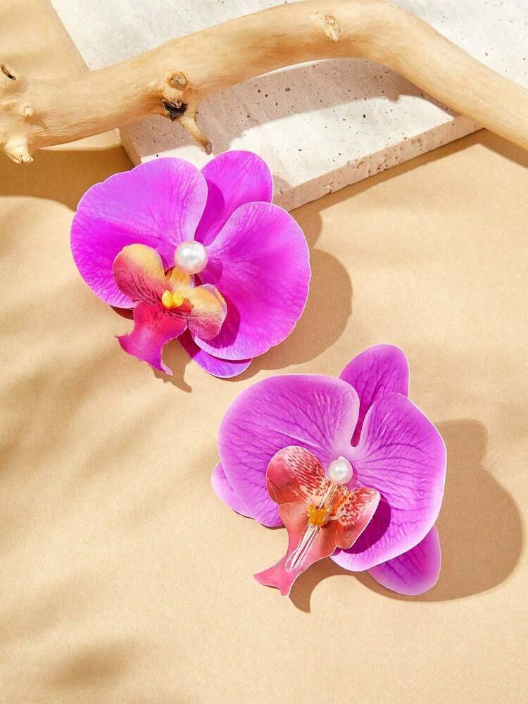 Travachic MS-Purple Butterfly Orchid Flower Stud Earrings Valentines,Mom,Mother,Mother's Day,Gift | SHEIN